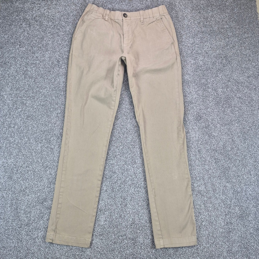 Cove Pants Mens 30x34 Tan Khaki Chino Stretch Elastic Waist Tan Khaki